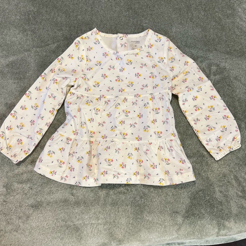 Floral Long Sleeve Kids Dress
